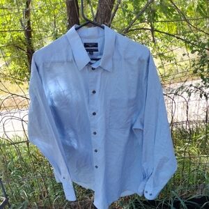 Dockers Light Blue And White Casual Button-Down Shirt